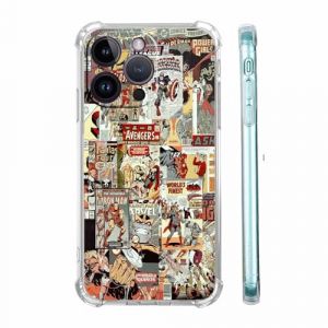 malegaon Coque de super-h&eacute;ros de bande dessin&eacute;e pour iPhone 15 Pro Max, coque &agrave; motif collage artistique de culture pop, coque anti-chocs en TPU souple pour iPhone 15 Pro Max (Zhuzhou Chitui Trading Co., Ltd, neuf)