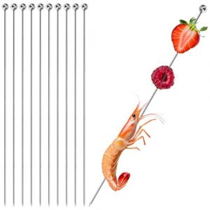 COM-FOUR&reg; 10x brochettes &agrave; cocktail en acier inoxydable - brochettes pour amuse-gueules, fruits, hamburgers - pique-f&ecirc;te r&eacute;utilisable 22 cm - pique-ap&eacute;ritif (10 pi&egrave;ces - 22cm) (COM-FOUR  Vertriebs GmbH, neuf)