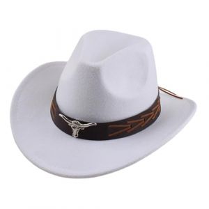 QIUhhpuy Chapeaux Cowboy Style Western pour Hommes,Chapeaux Fedora à Large Bord pour Femme,Costume De Cowgirl,Chapeau Western, De Soleil Chapeau D'éQuitation (QIUhhpuy, neuf)