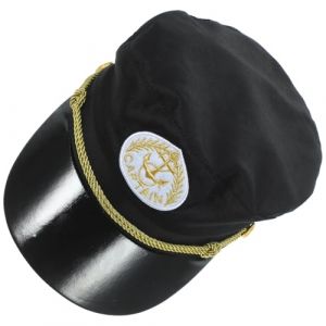 SUPVOX Chapeau de Capitaine Gar&ccedil;on et Filles en Coton Noir Accessoire de D&eacute;guisement Marin pour F&ecirc;te et Spectacle Taille Junior Chapeau de Marin Cosplay pour Soir&eacute;e &agrave; Th&egrave;me (Curve Saver, neuf)