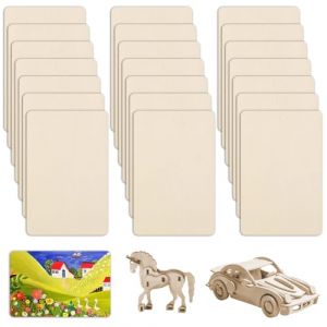 21Pcs Panneau de Contreplaqu&eacute; Inachev&eacute; Vierge, 10x15cm D&eacute;coupe de Projet d'Artisanat en Bois Mince Rectangulaire, 10x15x1.5cm Feuille de Tilleul pour Gravure D&eacute;coupe Laser (WeiYiTong, neuf)
