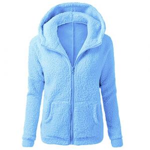 Vetement Femme Hiver Veste Polaire à Capuche Zippé à Manche Longue Pull Avce Poche Manteau Chic Et Elegant Chaud Sweat Pas Cher Hoodie Y2K, Polaire Veste Femme, Sweat à Capuche Chaud Laine Zippé Tops (⭐⭐⭐⭐⭐5.0 Zhiyao, neuf)