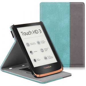 FINTIE &Eacute;tui pour Pocketbook Touch Lux 5/4, Touch HD 3 et Basic Lux 2/Color (2020), Housse Multiposition, Coque avec Dragonne, Turquoise (Fintie EU, neuf)