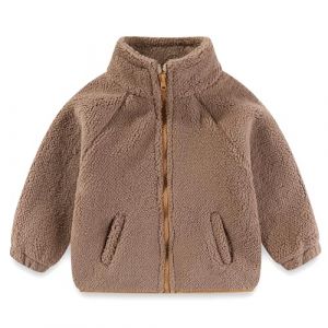 Veste en polaire Sherpa pour enfants, manteau &agrave; zip pour b&eacute;b&eacute;s gar&ccedil;ons et filles, &eacute;paisse et chaude, v&ecirc;tement d'ext&eacute;rieur 1-6 ans (Gajaous, neuf)