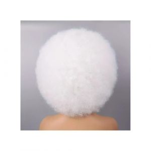 Hair Toppers Femme Perruques synthétiques afro rock des années 70 en 4 couleurs - Cheveux synthétiques bouclés, design élégant, parfait for le cosplay d'Halloween for hommes/femmes(WHITE) (xiaoxiwenuk, neuf)