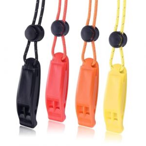 JYNXOR 4 Pi&egrave;ces Sifflet De Survie, Sifflet de Secours avec Cordon, Sifflet D'urgence Flottant, Sifflet Securit&eacute; Randonn&eacute;e, Id&eacute;al pour Kayak, Bateau, Natation, Survie Dans L'eau, Randonn&eacute;e (SHOPSCAPE INK, neuf)