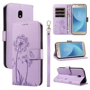 HUANGTAOLI Coque pour Samsung Galaxy J3 2017, Housse &agrave; Rabat en Cuir, B&eacute;quille et 3 Porte-Carte, Flexible et Pliable, L&eacute;g&egrave;re et Antid&eacute;rapante, Protection &agrave; 360 degr&eacute; et Absorbant de Choc (gogoindustry, neuf)