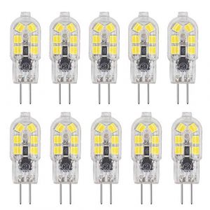 Ampoule G4 6000K LED blanc froid, ampoule halog&egrave;ne 20W, ampoule de rechange 20W, alimentation 12V CC, variateur de lumi&egrave;re, kit de remplacement LED G4 &agrave; 2 broches, 10 unit&eacute;s (HUAMu, neuf)