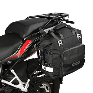 Rhinowalk Sacoche de Selle Moto, Sacoche de Porte-Bagages étanche, Bagage Moteur, Fermeture Rapide, 20 l, Convient à la Plupart des Porte-Bagages de Moto d'aventure et de Sport (Noir, 1 Single) (Rhinowalk-FR, neuf)