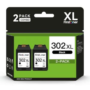 Firstoner 302XL Cartouche Noir, 302XL Compatible avec HP 302 Cartouches d'impression pour Envy 4510 4512 4520 4524 4527 4523 OfficeJet 3830 3831 3835 4650 5230 DeskJet 3630 1110 2130 2132 (2 Noir) (ALL- CARTOUCHES, neuf)