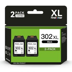 Firstoner 302XL Cartouche Noir, 302XL Compatible avec HP 302 Cartouches d'impression pour Envy 4510 4512 4520 4524 4527 4523 OfficeJet 3830 3831 3835 4650 5230 DeskJet 3630 1110 2130 2132 (2 Noir) (Mingoo-Tech, neuf)