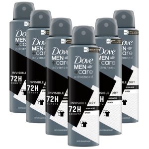 Dove Men+Care Advanced Invisible Dry Lot de 6 anti-transpirants anti-traces blanches 72 heures contre les odeurs corporelles et la transpiration 150 ml (Joytaly, neuf)