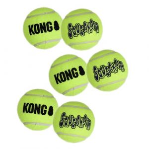KONG - Squeakair Balls - Balle de Tennis couineuse, n'ab&icirc;me Pas Les Dents - pour Chien Taille Moyenne (6 Paquets) (Clearly Authentic, neuf)