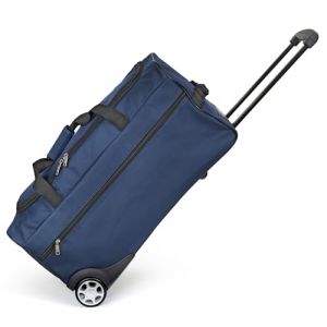 KINSTON Sac de Voyage Trolley Bleu 62.5L - Sac à roulettes & Canne Télescopique, Compartiment Principal Spacieux et Poche Latérale Zippée - Bagage à Main Idéal pour Voyages et Week-Ends (Kinston, neuf)