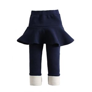 LOLANTA Fille Thermique Legging avec Jupe, Polaire Chaud Hiver Pantalons Leggings, Bleu Marine, 4-5 Ans, 110 (LOLANTA, neuf)