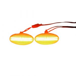 MKptopia Feu de clignotant lat&eacute;ral LED pour garde-boue avant compatible avec Pe-ugeot 307 206 207 407 107 1007 108 607 - Verre blanc (version mise &agrave; jour) (MKUK, neuf)