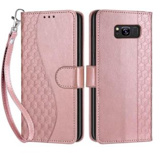SIENIANLINE Coque pour Samsung Galaxy S8, Etui Protection Housse Premium en Cuir de Portefeuille en Cuir Fermeture Magn&eacute;tique Flip Case pour Samsung Galaxy S8 Coque (Or Rose) (DIKAS, neuf)