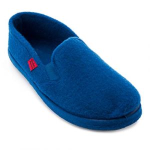 Andr&eacute;s Machado - Chaussons pour homme et femme pour l&acute;hiver - Slippers - AM002 &ndash; feutre et doublure en laine - Chaussons ferm&eacute;s &agrave; l&acute;arri&egrave;re &ndash; Semelle de marche en caoutchouc - Bleu, EU 32 (Andr&eacute;s Machado, neuf)