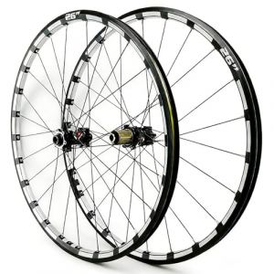26/27,5/29in Jeu De Roues pour VTT Axe Traversant Avant 15 X 100mm Arri&egrave;re 12 X 142mm Frein &Agrave; Disque Moyeux 24H pour Cassette 7-12 Vitesses(Black,29in) (LIUCUIE, neuf)
