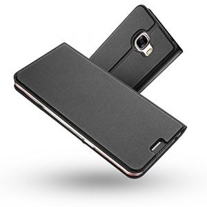 RADOO Coque Galaxy A5 2017,Ultra Mince en Cuir PU Premium Housse à Rabat Portefeuille Coque Étui de Protection Bumper Folio à Clapet avec [Fente pour Carte] pour Samsung Galaxy A5 2017 (Gris-Noir) (Radoo EU Direct Store, neuf)