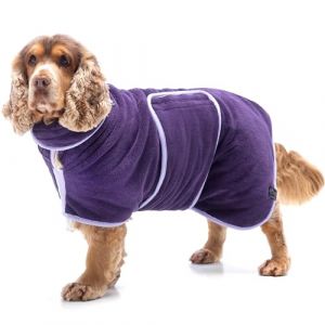 Lucky Paws® Peignoir Chien - Peignoir pour Chien à Double Couche - Peignoir Chien Super absorbante et Serviette pour Chien Ultra Douce en Un Seul Accessoire Chien Luxueux (XL, Aubergine) (Lucky Paws, neuf)
