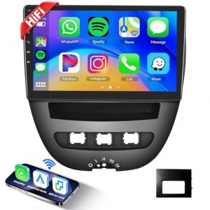 【1+32G】 Hodozzy Carplay Android Auto Android Autoradio pour Toyota Aygo/Peugeot 107/Citroen C1 10.1 Pouce Touchscreen avec WiFi/GPS/HiFi/RDS/FM/Bluetooth/USB pour iOS/Android (Hodozzy, neuf)