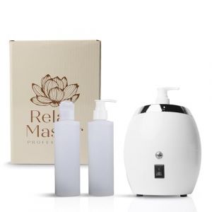 Chauffe-huile de massage 2.0 &ndash; Relax Master&reg; - 2 distributeurs inclus - Appareil de massage &eacute;lectrique professionnel &ndash; Salons de massage - Guasha - Chauffe-huile &eacute;lectrique - Wellness (Social SET, neuf)