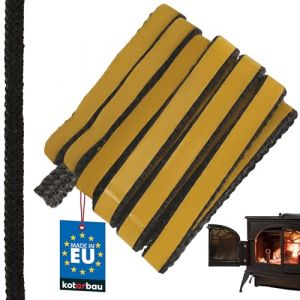 KOTARBAU&reg; Joint Insert Chemin&eacute;e - Joint Po&ecirc;le &Agrave; Bois - 15 x 3 mm - Fibre de Verre - 2,5 m - Noir - R&eacute;sistant &agrave; la Chaleur - Autocollant (KOTARBAU, neuf)