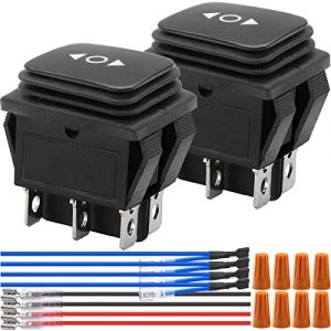 Xiatiaosann Interrupteur &agrave; bascule 6 broches 3 positions marche/arr&ecirc;t momentan&eacute; inverseur de polarit&eacute; DC12V 10A DPDT AC 125V 250V avec fil, pour commande de bateau, 2 pi&egrave;ces (HAAMNING7, neuf)