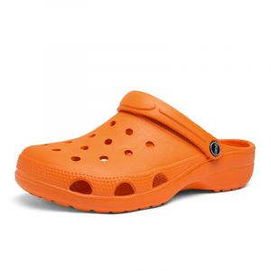 Sabots de jardin pour homme et femme - Sandales en maille respirante Lakeland Active Mule unisexe - Sabots classiques antidérapants - Pantoufles d'été d'extérieur, Orange, 48 EU (SONGR, neuf)
