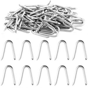 Foydream 150 Pièces Cavalier de Fixation, Clou Double Pointe Crampillons, pour Cloture Bois Agrafe Grillage, Adaptés aux Ongles de Clôture en Grade de Jardin en Laine de Mauvaise Herbe ﻿ (Foya Dream Kft, neuf)