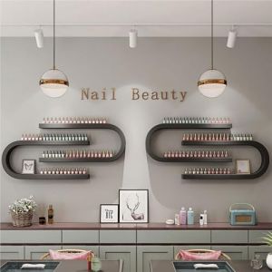 Présentoir Mural For Vernis À Ongles, Étagère De Rangement En Forme De U For Parfums, Présentoir For Vernis À Ongles Idéal For Salon De Beauté, Manucure, Spa À Domicile(Black,4pcs) (YEKONG, neuf)