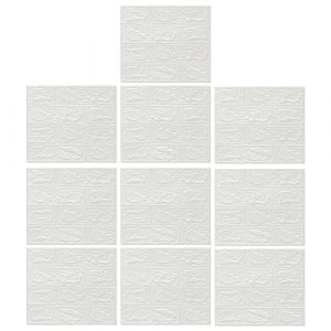SWYSGS 30 x 35cm pelage 3D panneau mural autocollant mousse papier peint autocollant pour la d&eacute;coration de la maison, blanc (SWYSGS, neuf)