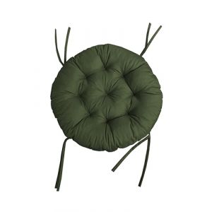 chilly pilley Coussin Rond Impermeable pour Papasan Fauteuil en Rougein Coussin De Fauteuil Jardin Coussin De Si&egrave;ge Matelass&eacute; avec Boucles (110cm, Vert Fonc&eacute;) (chillypilley, neuf)