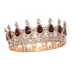 Healifty Diad&egrave;me de Mari&eacute;e en Strass Couronne Royale Compl&egrave;te en Alliage Strass Scintillants Accessoire Cheveux Dor&eacute; pour Mariage et F&ecirc;te Bijou Coiffure &Eacute;l&eacute;gant pour Mari&eacute;e et (Madonna Tied, neuf)