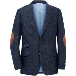 RAJEGAR Veste en tweed &agrave; carreaux pour homme - Coupe ajust&eacute;e - Col avec revers - Manteau de sport d&eacute;contract&eacute; - Veste en laine m&eacute;lang&eacute;e - Style vintage britannique - Pour gar&ccedil;on d&rsquo;honneur, bleu marine (manviss, neuf)