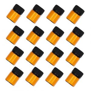 MAGICLULU 100 Pièces bouteille d'huile essentielle terrarium en verre avec couvercle bouteille en verre ambré flacon voyage flacon de voyage se maquiller bouteilles en verre miniature Fiole (PanYuan Electronic, neuf)