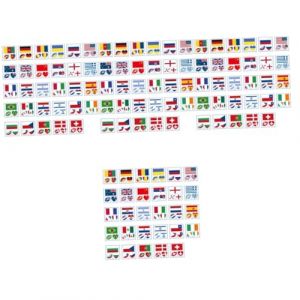 CRILSTYLEO 464 Pièces drapeau stickers ​​​​de visage stickers pochoirs à paillettes titulaire temporaires tatouge temporaire jeu ​​​​de visage pour les enfants (Yolena, neuf)