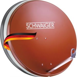 SCHWAIGER 203 Antenne parabolique Sat Installation Satellite Antenne Offset Bras Porteur LNB Support de mât Antenne parabolique Sat Aluminium 74,5 x 84,5 cm Rouge Brique (Schwaiger GmbH - online, neuf)