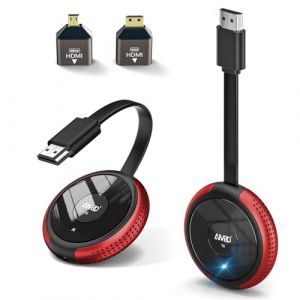 DRYMOKINI HDMI sans Fil 4k, 5G Transmetteur HDMI sans Fil pour 164FT/50M Le Streaming de fichiers vid&eacute;o et Audio d'un Ordinateur Portable ou d'un PC vers Une TV HD ou Un projecteur (Rouge) (LAIM, neuf)