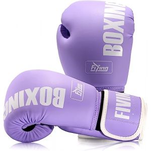 FIVING Gants de boxe Pro Style pour femme en cuir synthétique pour entraînement, Muay Thai, Sparring, arts martiaux, sac de frappe pour femme (Violet, 300 g) (jxshunchi, neuf)