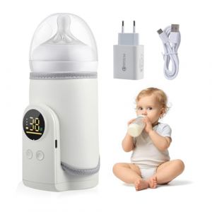 Chauffe Biberon Portable pour B&eacute;b&eacute;, Chauffe Biberon USB Sans Fil avec Ecran LED et Veilleuse, chauffage rapide, 8000 mAh, Chauffe-biberon &Eacute;lectrique pour eau, Lait Maternel ou lait Maternis&eacute; (YOUWEN LIMITED, neuf)