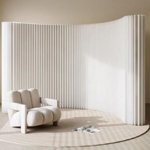 Cloison de s&eacute;paration pliable et r&eacute;tractable, paravent moderne, &eacute;cran de confidentialit&eacute; int&eacute;rieur, cloison de s&eacute;paration murale autoportante en papier,White-4x2.4m/13.12x7.87FT (WANG  JIANHONHDIANPU, neuf)