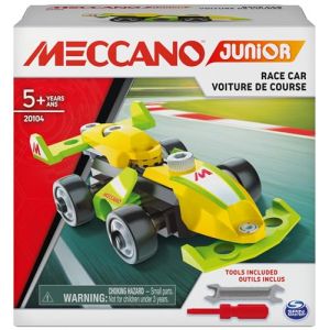 MECCANO - Mes PREMI&Egrave;RES CONSTRUCTIONS Junior - Voiture de Course, Moto, H&eacute;licopt&egrave;re ou Bulldozer - Jeu Construction avec 2 Outils - Mod&egrave;le al&eacute;atoire - Jouet Enfant 5 Ans et + (MJS Distribution13, neuf)