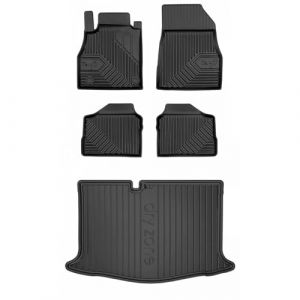 MOTOS Kit de tapis de voiture et de tapis de coffre en caoutchouc pour Nissan Micra K14 depuis 2016 Améliorez votre confort de voyage avec tapis antidérapant voiture 3D- Tapis de sol voiture tous temp (MOTOS EU, neuf)