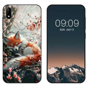 WUACYEAMING Noir Coque pour WIKO Y50, Haute Qualit&eacute; TPU Silicone Mince Souple Antichoc Bumper avec Le Renard Motif Dessin Mat Case (WUACYEAMING, neuf)