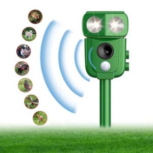 Répulsif pour Chats Solaire,Répulsif Chat Ultrason Exterieur, Répulsif Ultrason Anti Rongeurs avec Détecteur de Mouvement, Repulsif Chat Exterieur pour Anti Chats Chiens Souris Ratons Animaux (ZENGXJIE LTD, neuf)