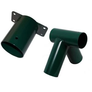 Jeu de raccords en bois 100 mm 100° + raccord mural balançoire en bois rond vert (GigiToys, neuf)
