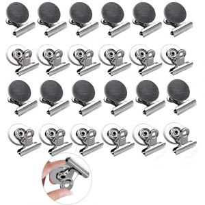 Clips Magn&eacute;tiques,Liwein Lot de 24 Aimant de R&eacute;frig&eacute;rateur Clips M&eacute;tal Pinces Aimant Frigo Clips Bulldog Magn&eacute;tiques Pinces &agrave; Dessin pour Document Papier Photo-Rr&eacute;frig&eacute;rateur-Argent&eacute; (Argent) (Weily, neuf)