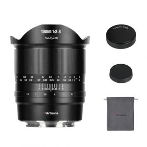 7artisans Objectif fisheye ultra grand angle 10 mm F2.8 II plein format 185&deg; Mise au point manuelle pour appareils photo Canon RF sans miroir EOS R/R3/RP/R5/R6 (7-artisans Official Store, neuf)